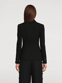 Dolce Wool Crepe Blazer With Logo Buttons