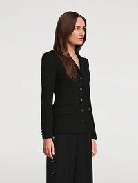 Dolce Wool Crepe Blazer With Logo Buttons