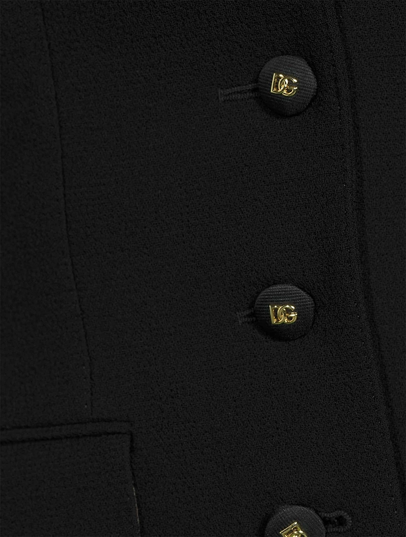 Dolce Wool Crepe Blazer With Logo Buttons