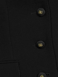 Dolce Wool Crepe Blazer With Logo Buttons