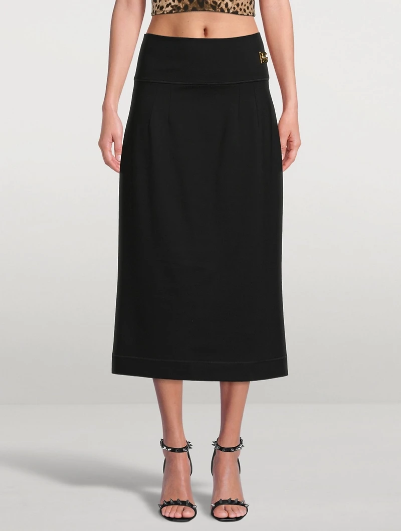 Stretch Jersey Midi Skirt