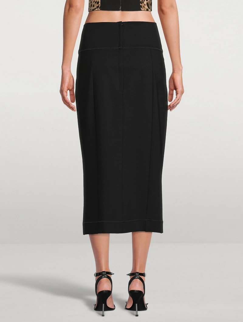 Stretch Jersey Midi Skirt