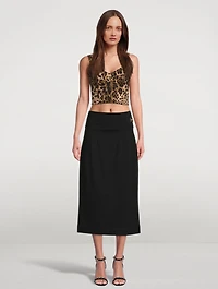 Stretch Jersey Midi Skirt
