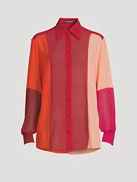 Silk Georgette Patchwork Shirt