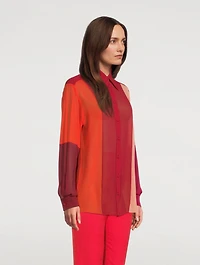 Silk Georgette Patchwork Shirt