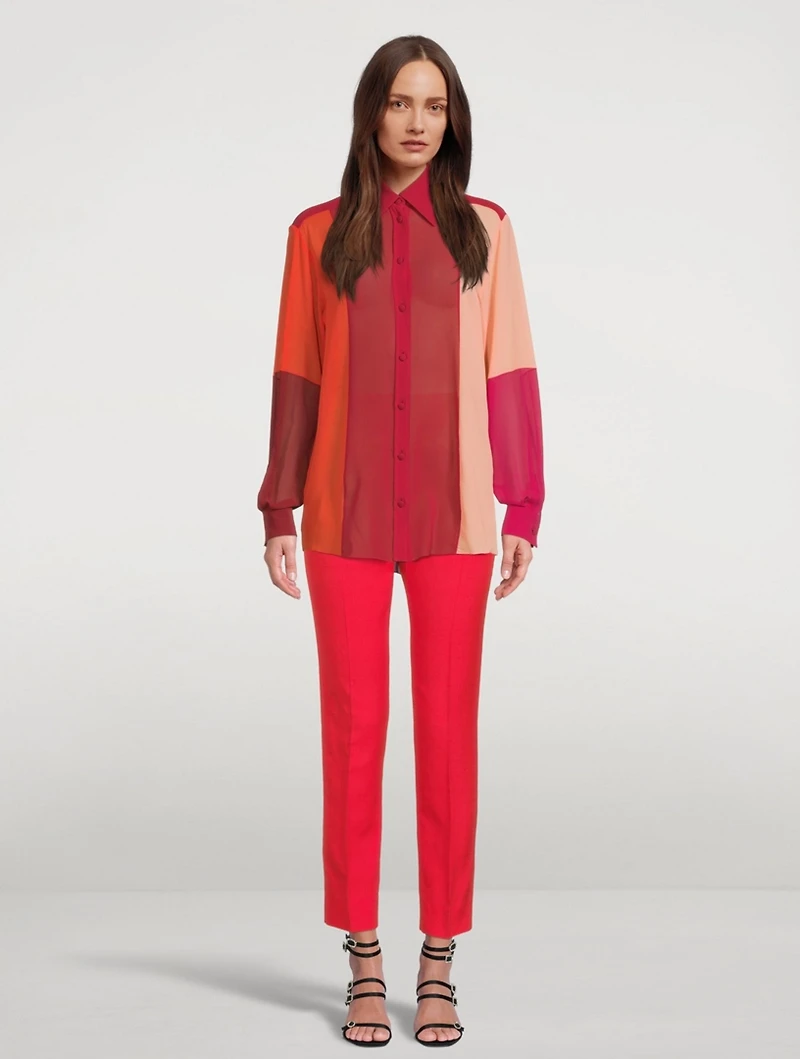 Silk Georgette Patchwork Shirt
