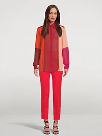 Silk Georgette Patchwork Shirt
