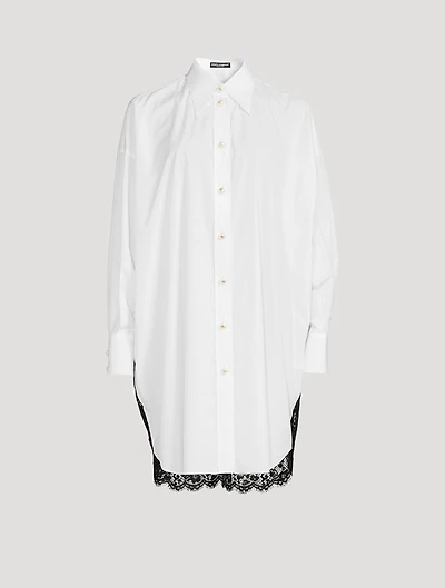 Poplin Shirt With Lace Back