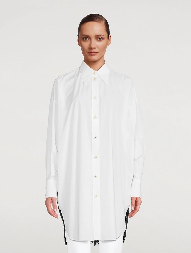 Poplin Shirt With Lace Back