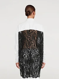 Poplin Shirt With Lace Back