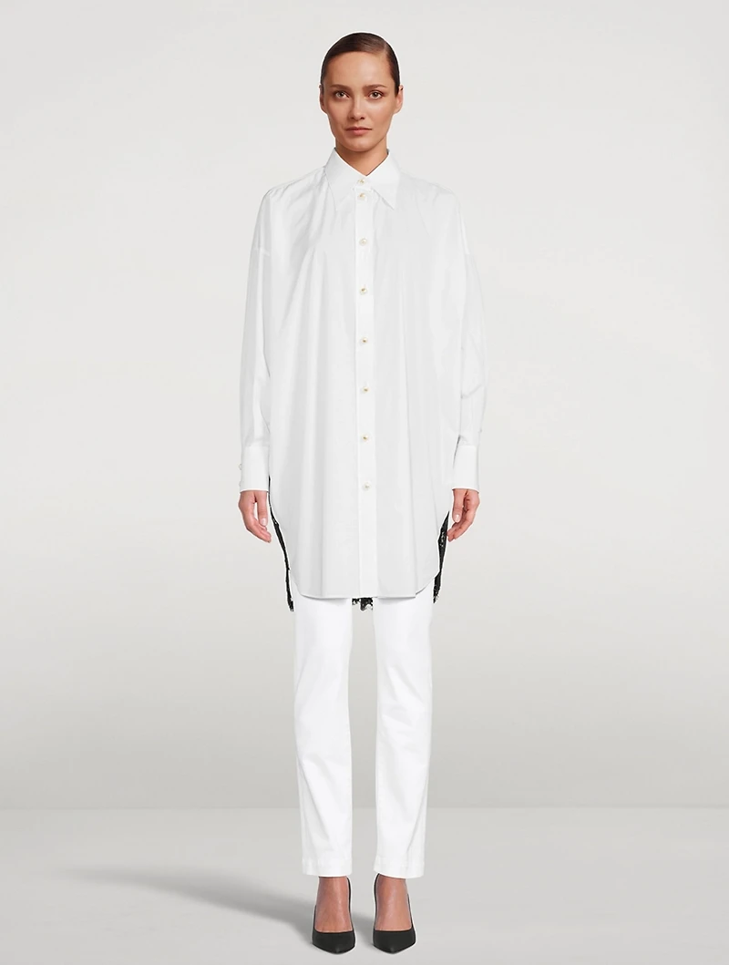 Poplin Shirt With Lace Back