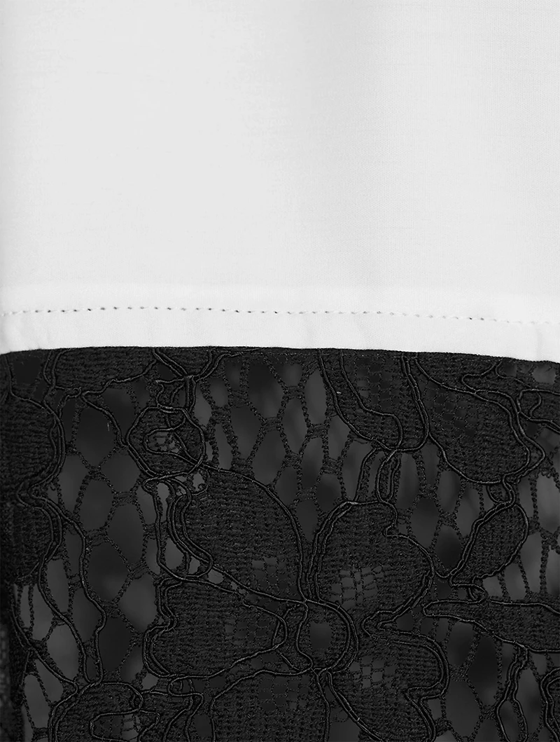 Poplin Shirt With Lace Back