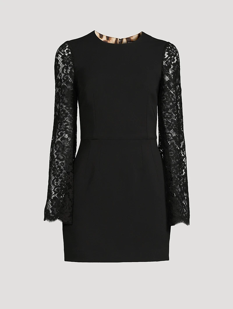 Mini Dress With Cordonetto Lace Sleeves