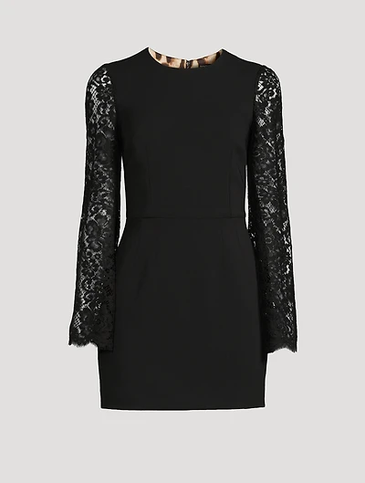 Mini Dress With Cordonetto Lace Sleeves