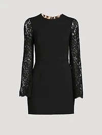 Mini Dress With Cordonetto Lace Sleeves
