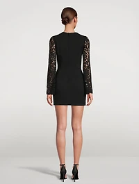 Mini Dress With Cordonetto Lace Sleeves