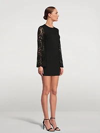 Mini Dress With Cordonetto Lace Sleeves