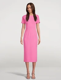 Cap-Sleeve Fitted Midi Dress