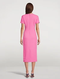 Cap-Sleeve Fitted Midi Dress