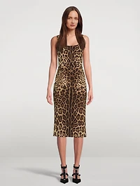 Charmeuse Midi Dress Leopard Print