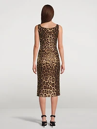 Charmeuse Midi Dress Leopard Print