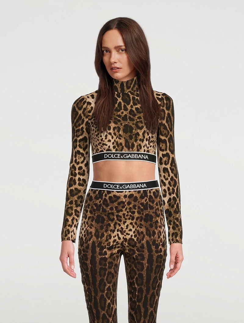 Charmeuse Crop Top Leopard Print