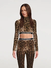 Charmeuse Crop Top Leopard Print