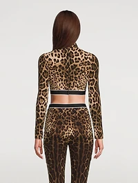 Charmeuse Crop Top Leopard Print