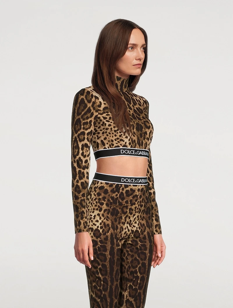 Charmeuse Crop Top Leopard Print