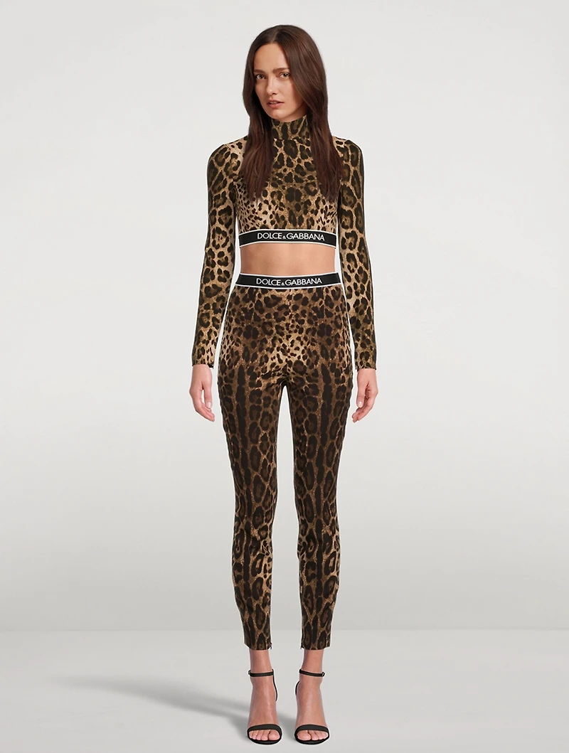 Charmeuse Crop Top Leopard Print