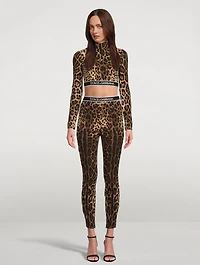 Charmeuse Crop Top Leopard Print