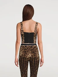 Charmeuse Bustier Top Leopard Print
