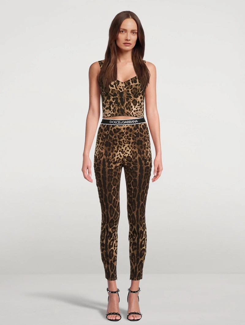 Charmeuse Bustier Top Leopard Print