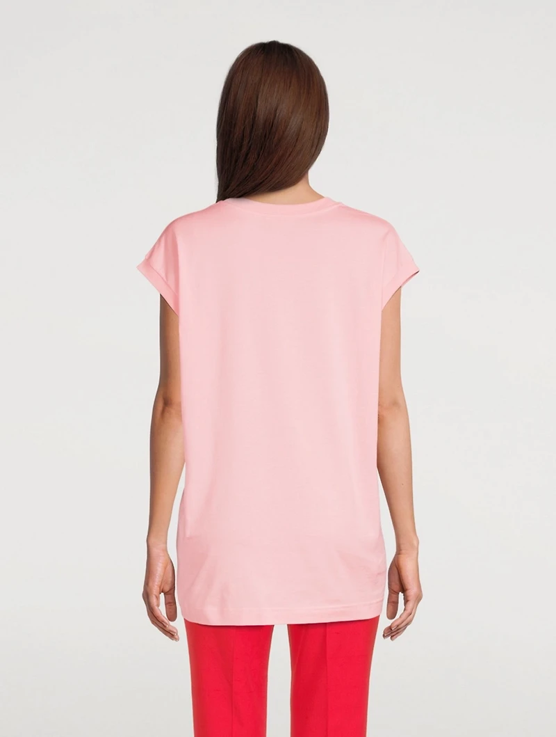 Jersey T-Shirt With Patent Leather Patch