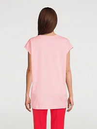 Jersey T-Shirt With Patent Leather Patch