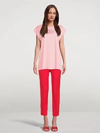 Jersey T-Shirt With Patent Leather Patch