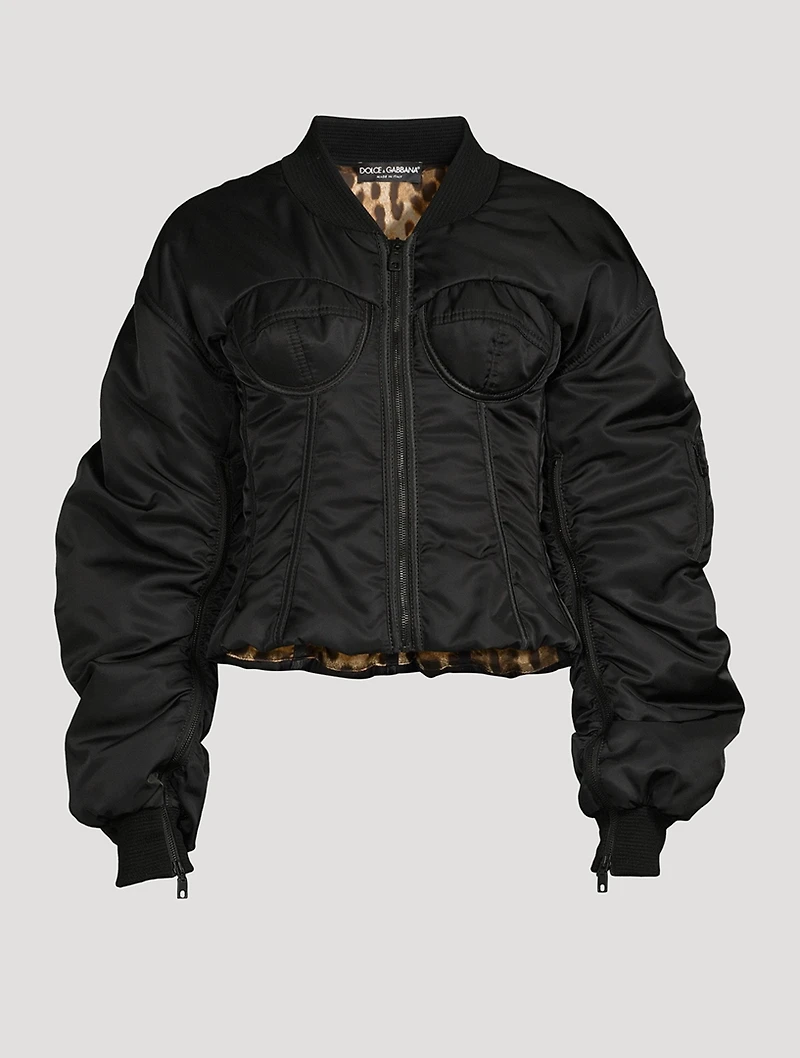 Nylon Corset Bomber Jacket