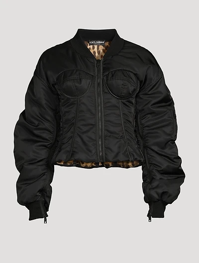 Nylon Corset Bomber Jacket