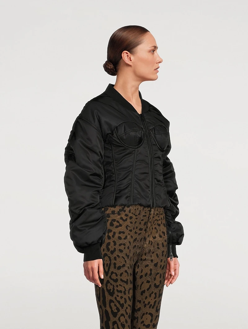 Nylon Corset Bomber Jacket