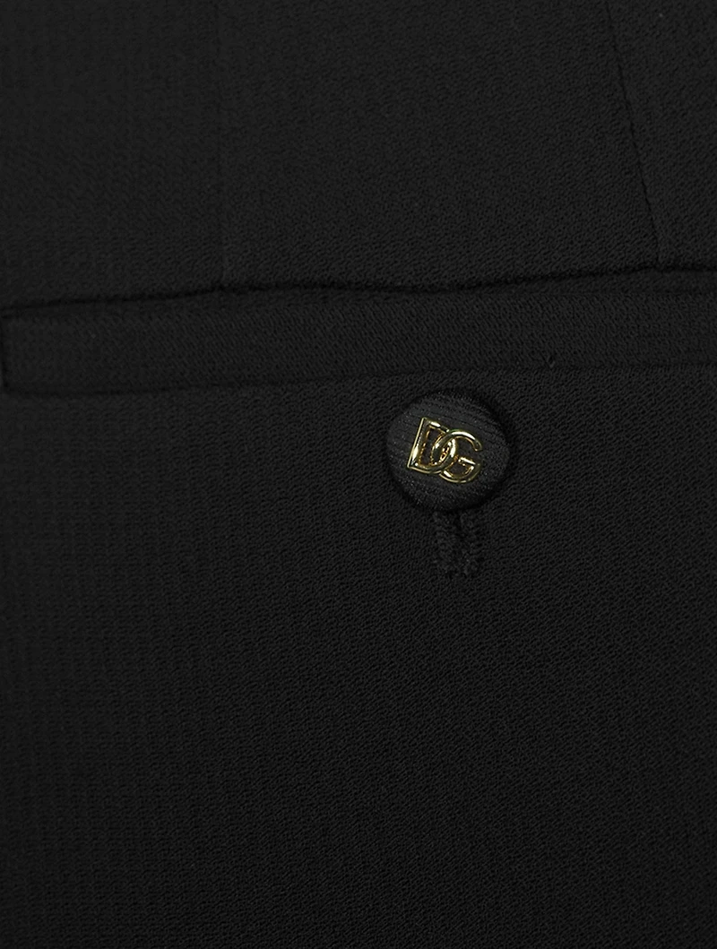 Wide-Leg Trousers With Logo Buttons