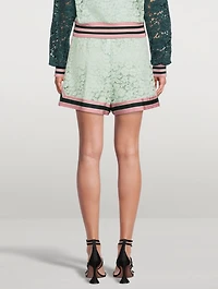 Lace Shorts With Contrasting Trims