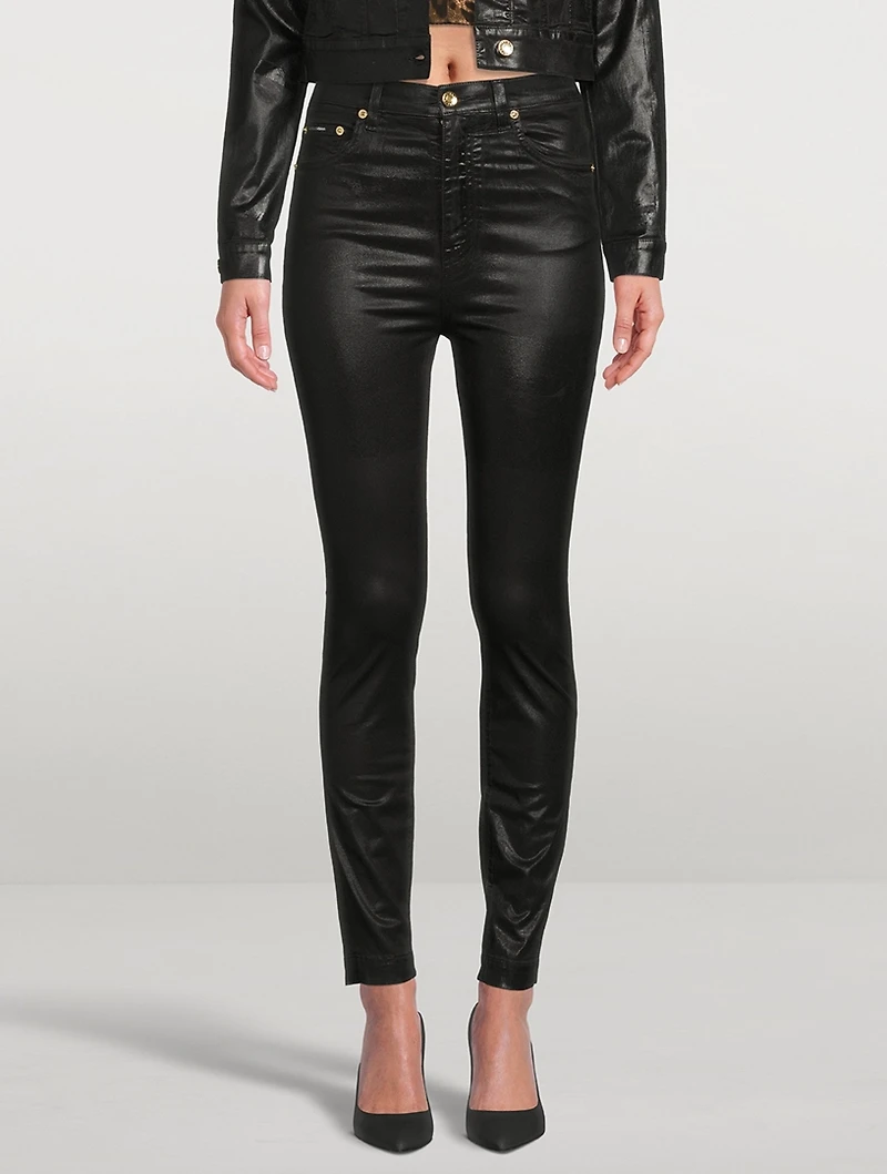 Laminated Slim-Fit Jeans