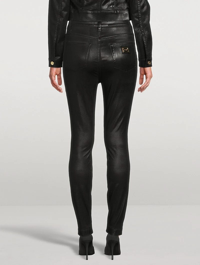 Laminated Slim-Fit Jeans