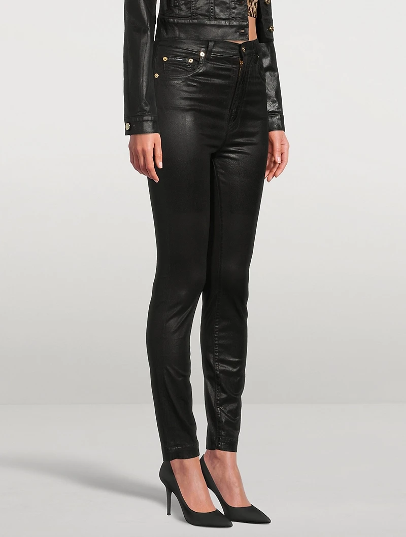 Laminated Slim-Fit Jeans