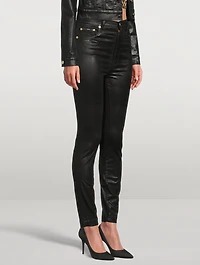 Laminated Slim-Fit Jeans