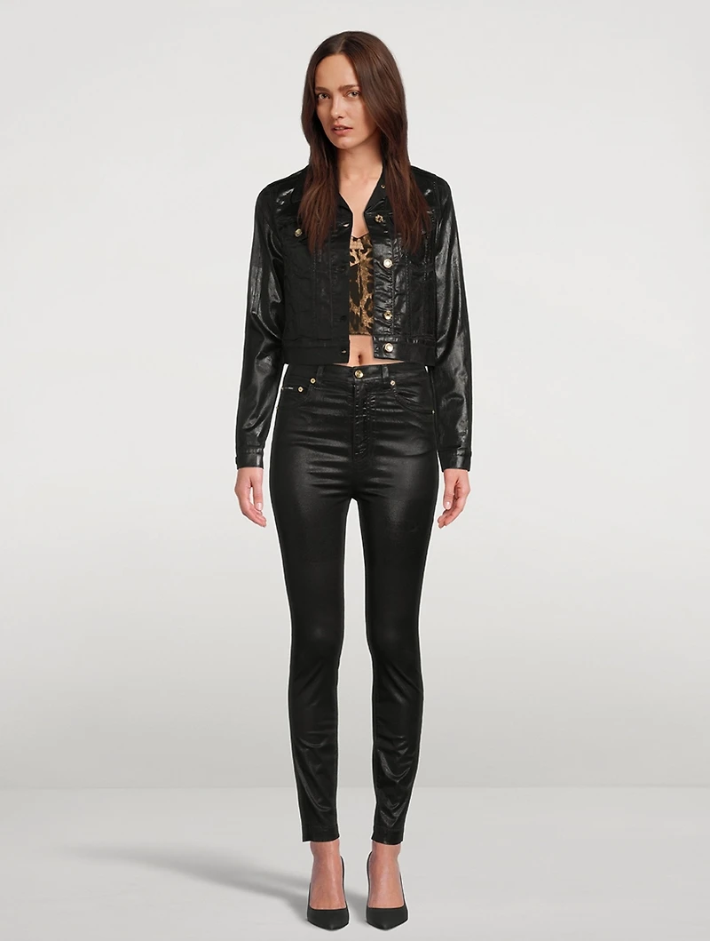Laminated Slim-Fit Jeans