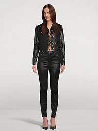 Laminated Slim-Fit Jeans