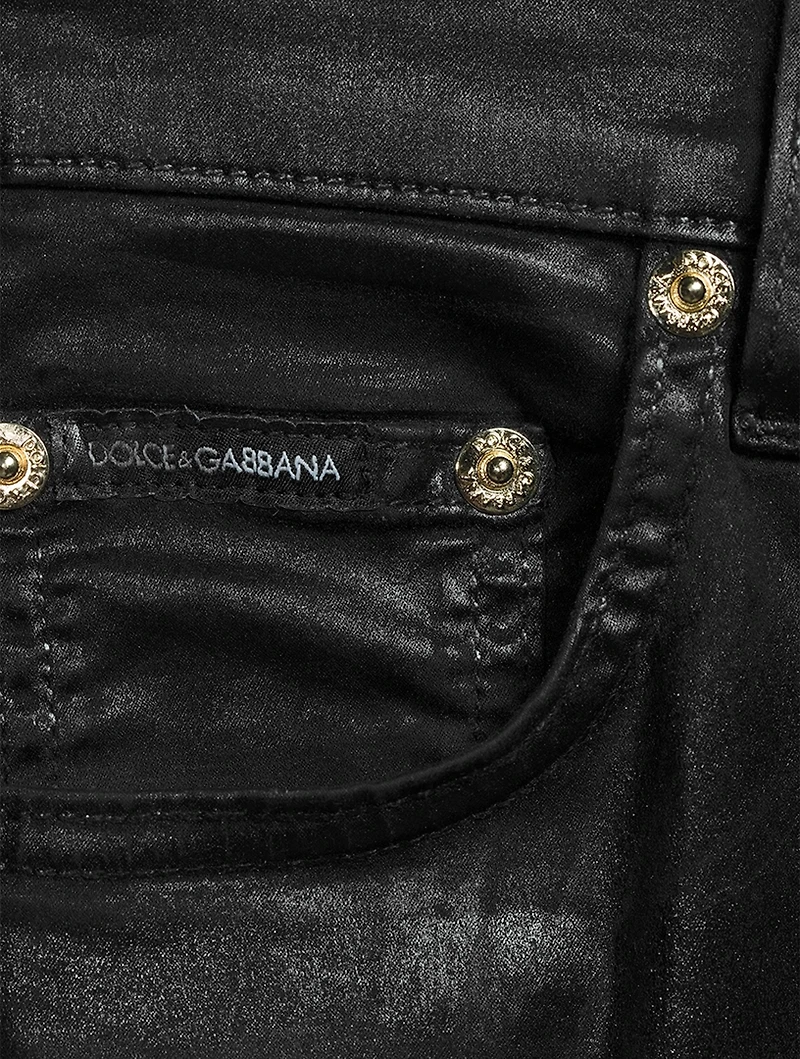 Laminated Slim-Fit Jeans