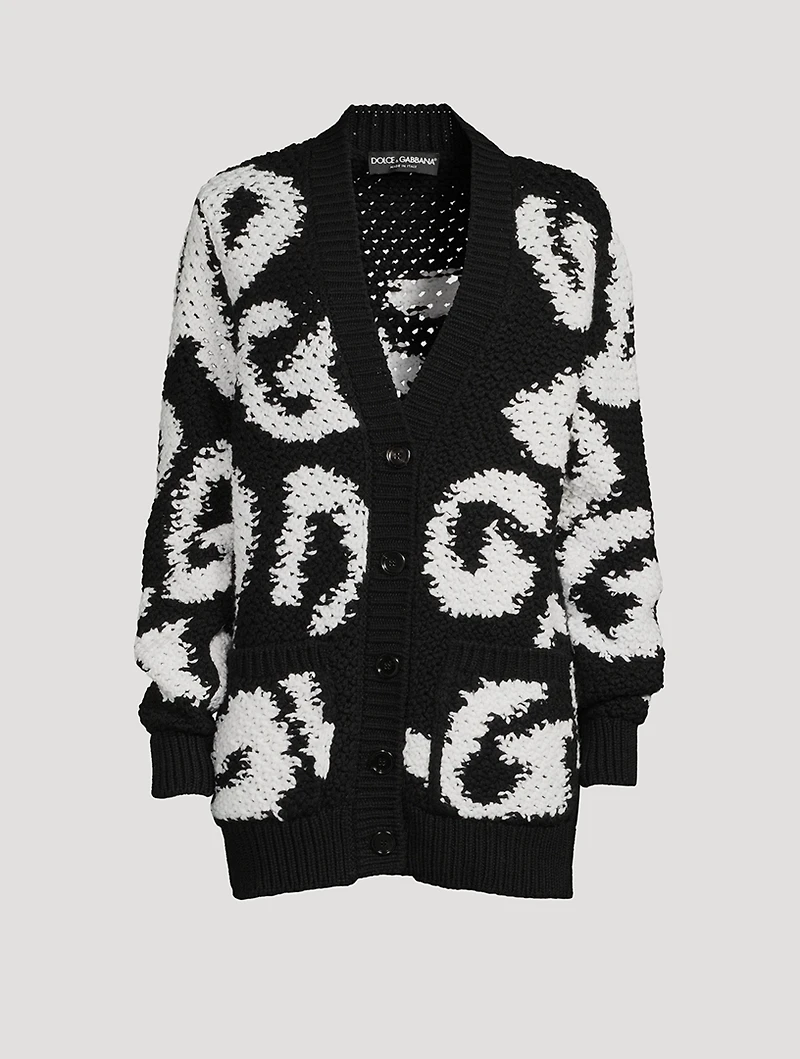 Intarsia Wool And Cashmere Cardigan