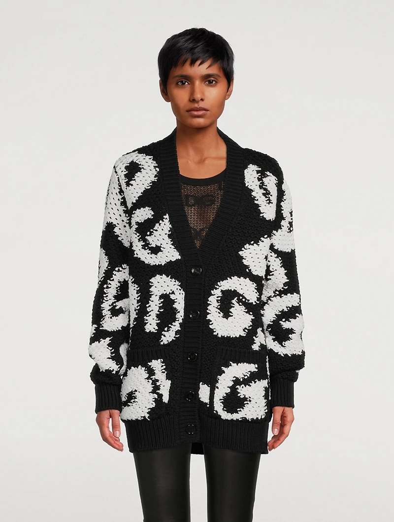Intarsia Wool And Cashmere Cardigan